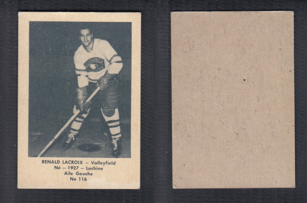 1952-53 LAVAL DAIRY UPDATE HOCKEY CARD #116 R. LACROIX photo 1952-53 LAVAL DAIRY UPDATE HOCKEY CARD #116 R. LACROIX photo