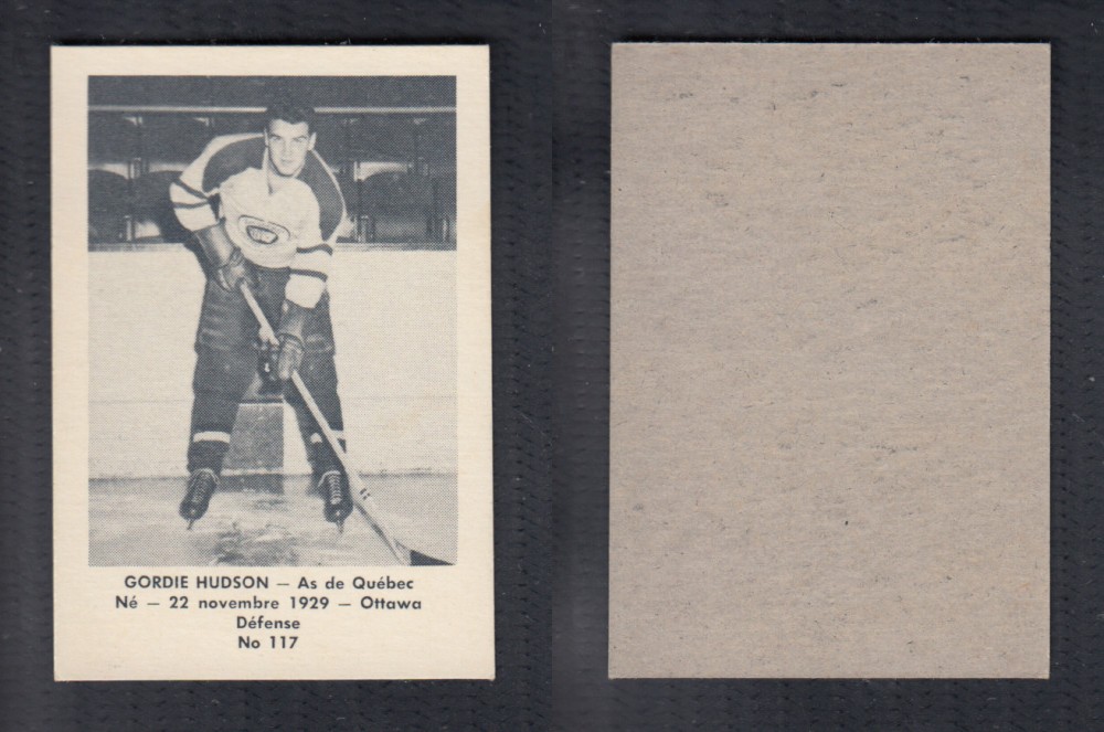 1952-53 LAVAL DAIRY UPDATE HOCKEY CARD #117 G. HUDSON photo 1952-53 LAVAL DAIRY UPDATE HOCKEY CARD #117 G. HUDSON photo