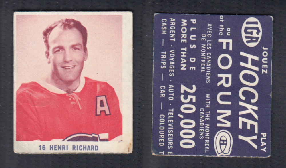 1967-68 IGA MONTREAL CANADIENS HOCKEY CARD #16 H. RICHARD photo 1967-68 IGA MONTREAL CANADIENS HOCKEY CARD #16 H. RICHARD photo