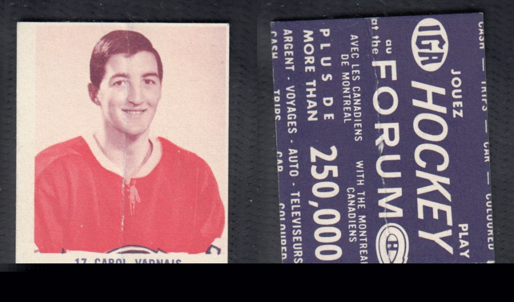 1967-68 IGA MONTREAL CANADIENS HOCKEY CARD #17 C. VADNAIS photo 1967-68 IGA MONTREAL CANADIENS HOCKEY CARD #17 C. VADNAIS photo