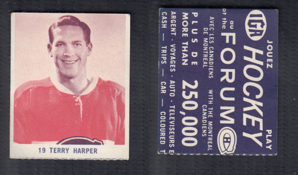 1967-68 IGA MONTREAL CANADIENS HOCKEY CARD #19 T. HARPER photo 1967-68 IGA MONTREAL CANADIENS HOCKEY CARD #19 T. HARPER photo