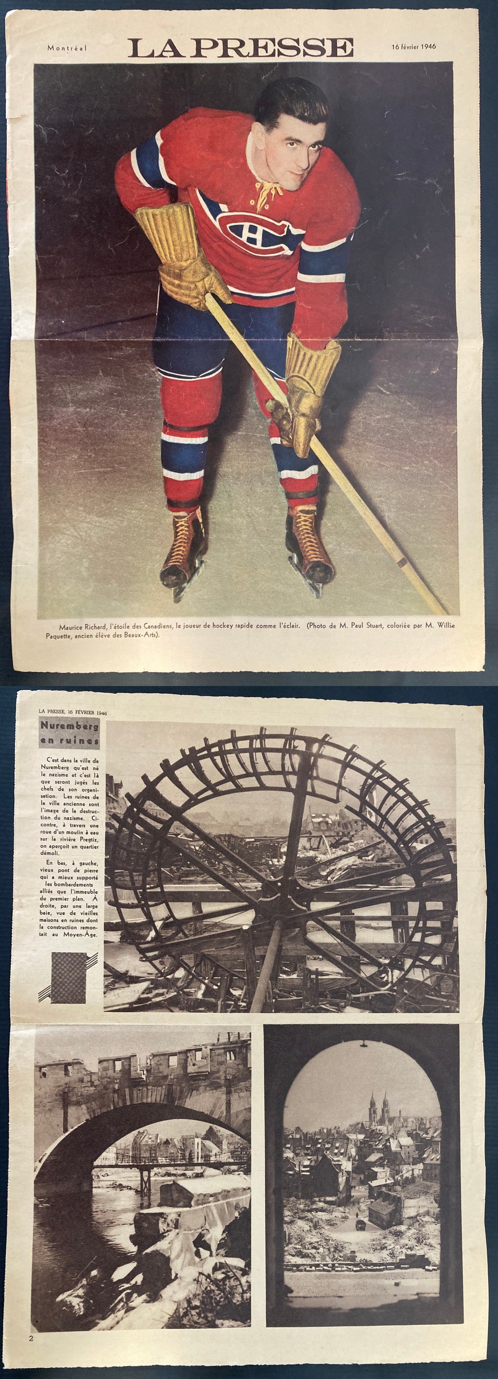 1946 LA PRESSE NEWSPAPER PHOTO M. RICHARD photo 1946 LA PRESSE NEWSPAPER PHOTO M. RICHARD photo