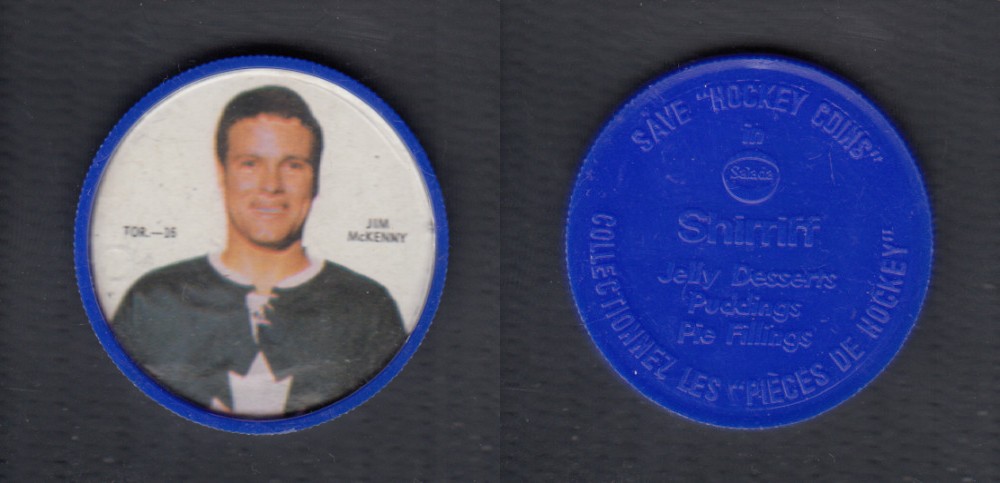 1968-69 SHIRRIFF HOCKEY COIN J. MCKENNY TOR-16 *SP* photo