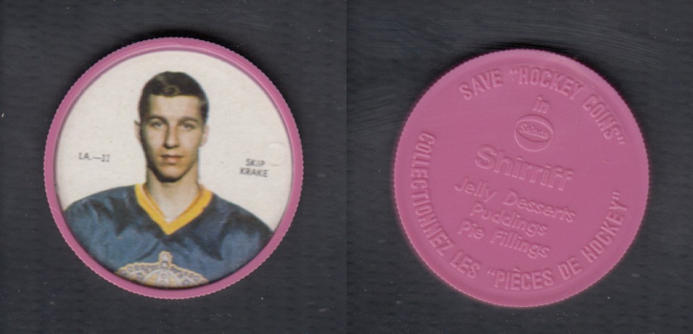 1968-69 SHIRRIFF HOCKEY COIN S. KRAKE LA-11 *SP* photo 1968-69 SHIRRIFF HOCKEY COIN S. KRAKE LA-11 *SP* photo