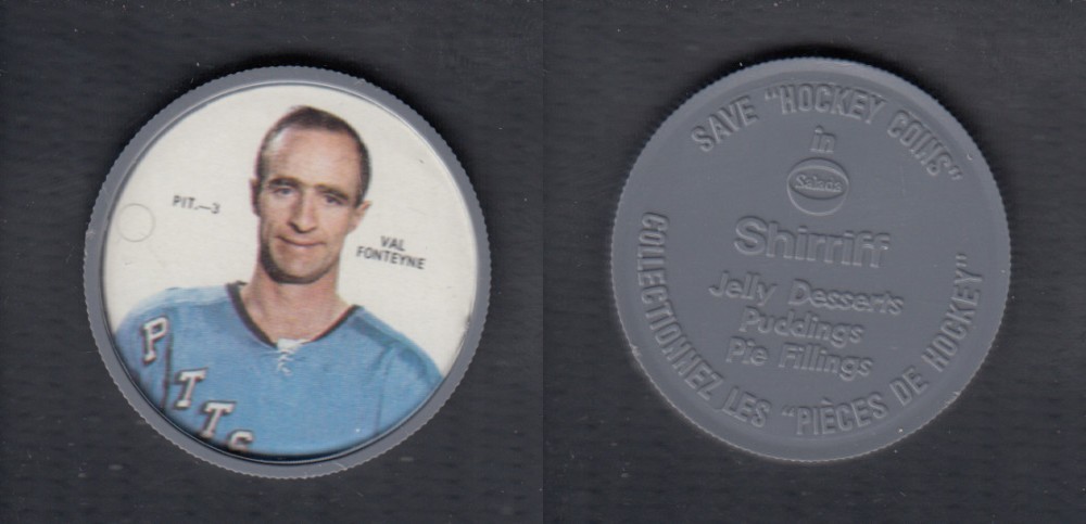 1968-69 SHIRRIFF HOCKEY COIN V. FONTEYNE PIT-3 photo 1968-69 SHIRRIFF HOCKEY COIN V. FONTEYNE PIT-3 photo