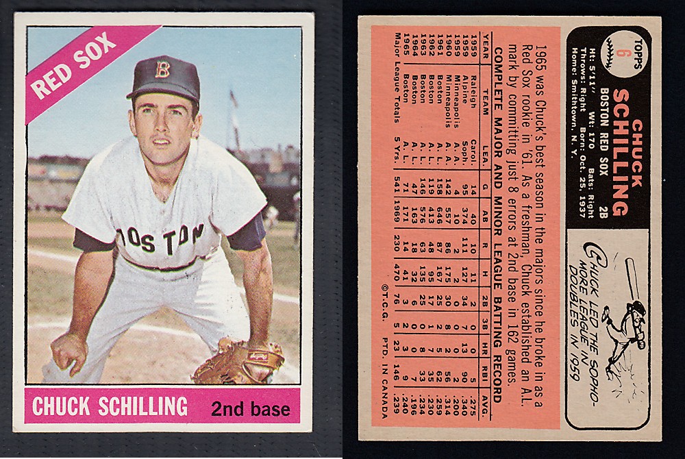1966 O-PEE-CHEE BASEBALL CARD #6 C. SCHILLING photo 1966 O-PEE-CHEE BASEBALL CARD #6 C. SCHILLING photo
