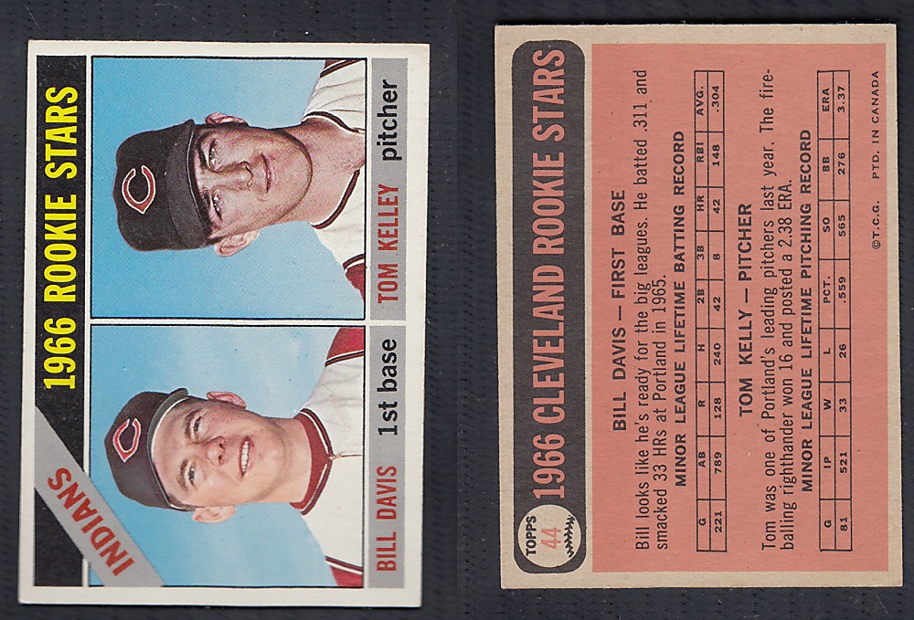 1966 O-PEE-CHEE BASEBALL CARD #44 CLEVELAND ROOKIE STARS photo 1966 O-PEE-CHEE BASEBALL CARD #44 CLEVELAND ROOKIE STARS photo