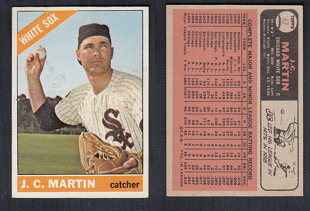 1966 O-PEE-CHEE BASEBALL CARD #47 J.C. MARTIN photo 1966 O-PEE-CHEE BASEBALL CARD #47 J.C. MARTIN photo
