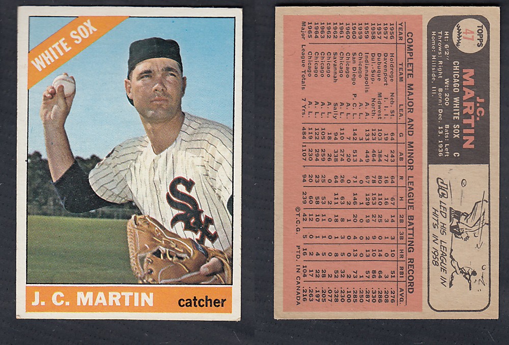 1966 O-PEE-CHEE BASEBALL CARD #47 J.C. MARTIN photo 1966 O-PEE-CHEE BASEBALL CARD #47 J.C. MARTIN photo