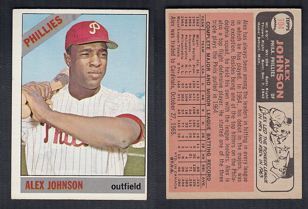 1966 O-PEE-CHEE BASEBALL CARD #104 A. JOHNSON photo 1966 O-PEE-CHEE BASEBALL CARD #104 A. JOHNSON photo