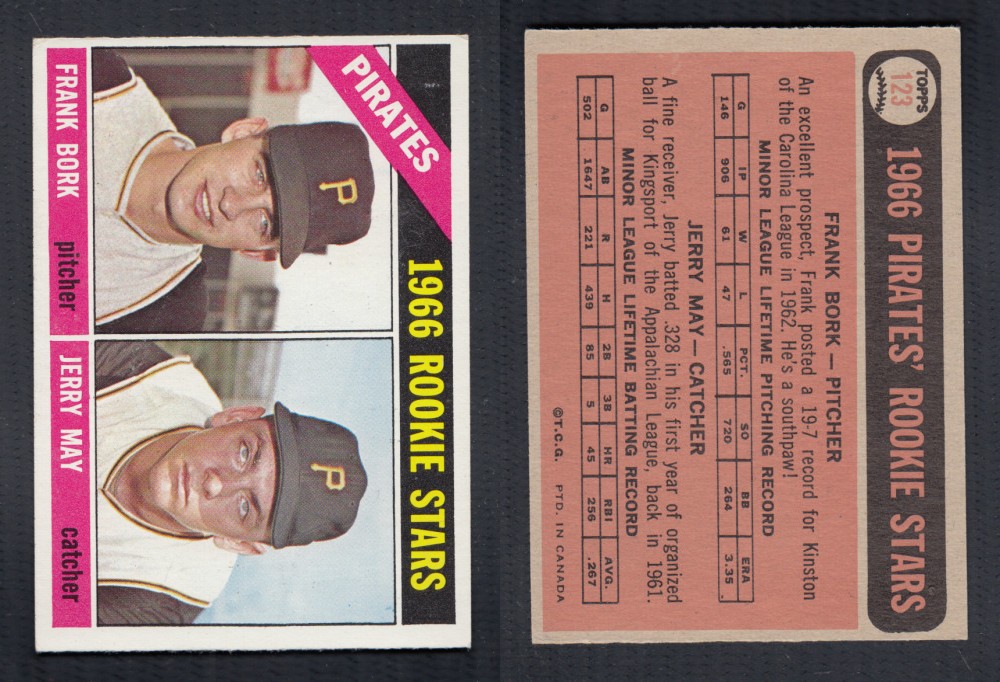 1966 O-PEE-CHEE BASEBALL CARD #123 PIRATES ROOKIE STARS photo 1966 O-PEE-CHEE BASEBALL CARD #123 PIRATES ROOKIE STARS photo