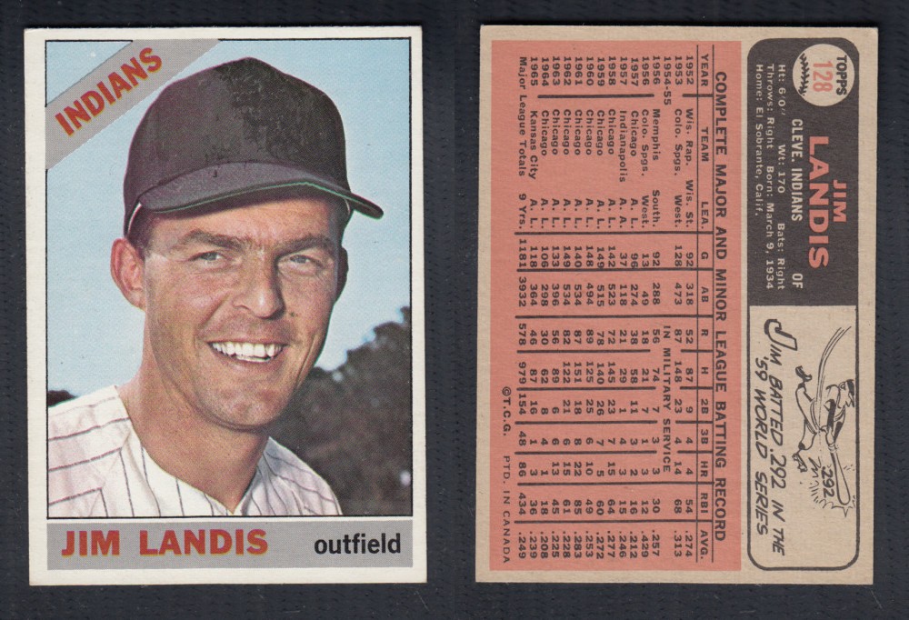 1966 O-PEE-CHEE BASEBALL CARD #128 J. LANDIS photo 1966 O-PEE-CHEE BASEBALL CARD #128 J. LANDIS photo