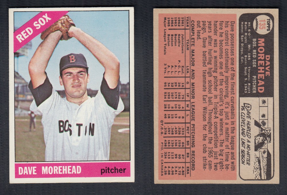 1966 O-PEE-CHEE BASEBALL CARD #135 D. MOREHEAD photo 1966 O-PEE-CHEE BASEBALL CARD #135 D. MOREHEAD photo