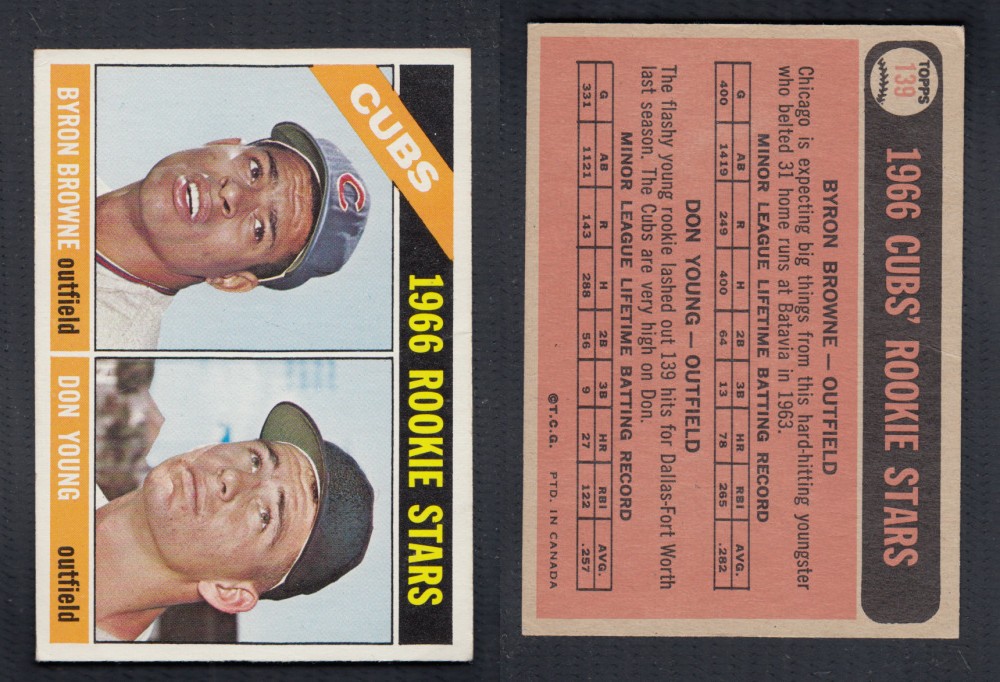 1966 O-PEE-CHEE BASEBALL CARD #139 CUBS ROOKIE STARS photo 1966 O-PEE-CHEE BASEBALL CARD #139 CUBS ROOKIE STARS photo