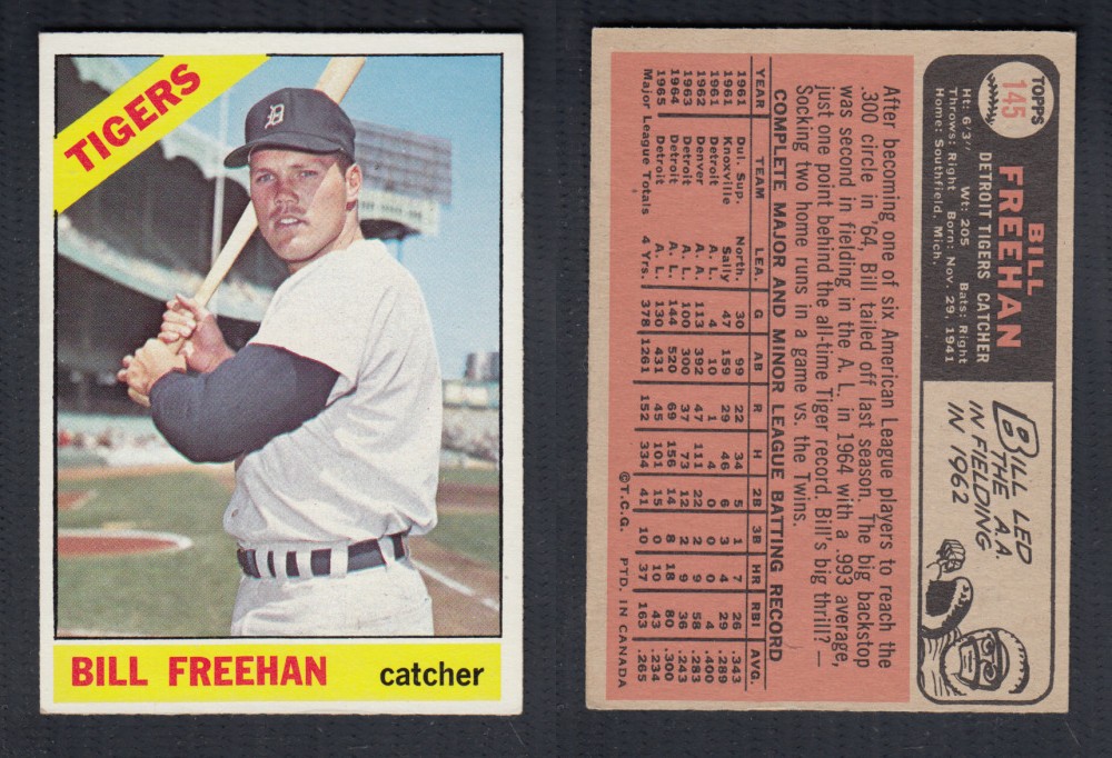 1966 O-PEE-CHEE BASEBALL CARD #145 B. FREEHAN photo 1966 O-PEE-CHEE BASEBALL CARD #145 B. FREEHAN photo