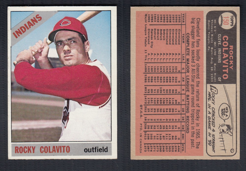 1966 O-PEE-CHEE BASEBALL CARD #150 R. COLAVITO photo 1966 O-PEE-CHEE BASEBALL CARD #150 R. COLAVITO photo