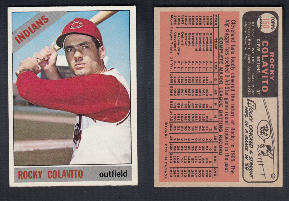 1966 O-PEE-CHEE BASEBALL CARD #150 R. COLAVITO photo