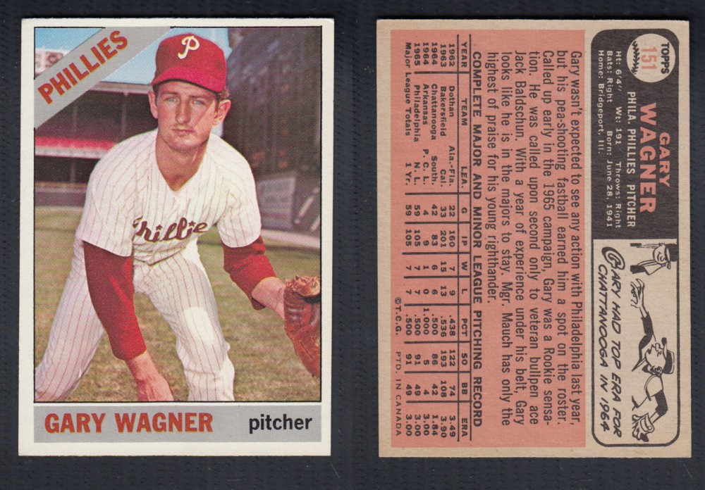 1966 O-PEE-CHEE BASEBALL CARD #151 G. WAGNER photo