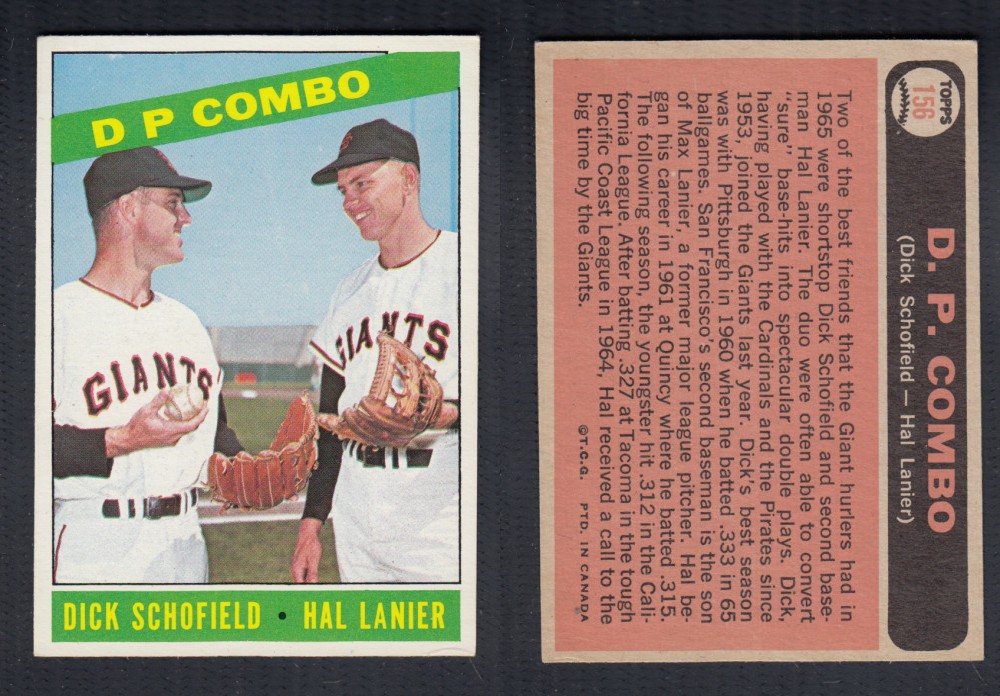 1966 O-PEE-CHEE BASEBALL CARD #156 D P COMBO photo 1966 O-PEE-CHEE BASEBALL CARD #156 D P COMBO photo