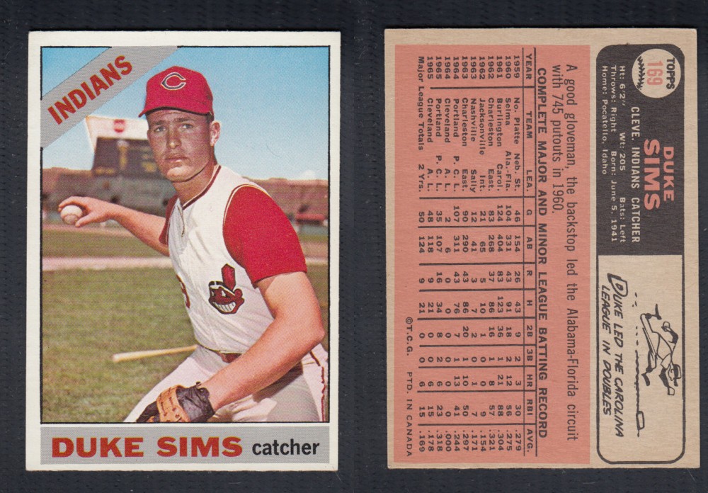 1966 O-PEE-CHEE BASEBALL CARD #169 D. SIMS photo 1966 O-PEE-CHEE BASEBALL CARD #169 D. SIMS photo