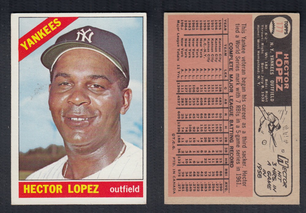 1966 O-PEE-CHEE BASEBALL CARD #177 H. LOPEZ photo 1966 O-PEE-CHEE BASEBALL CARD #177 H. LOPEZ photo