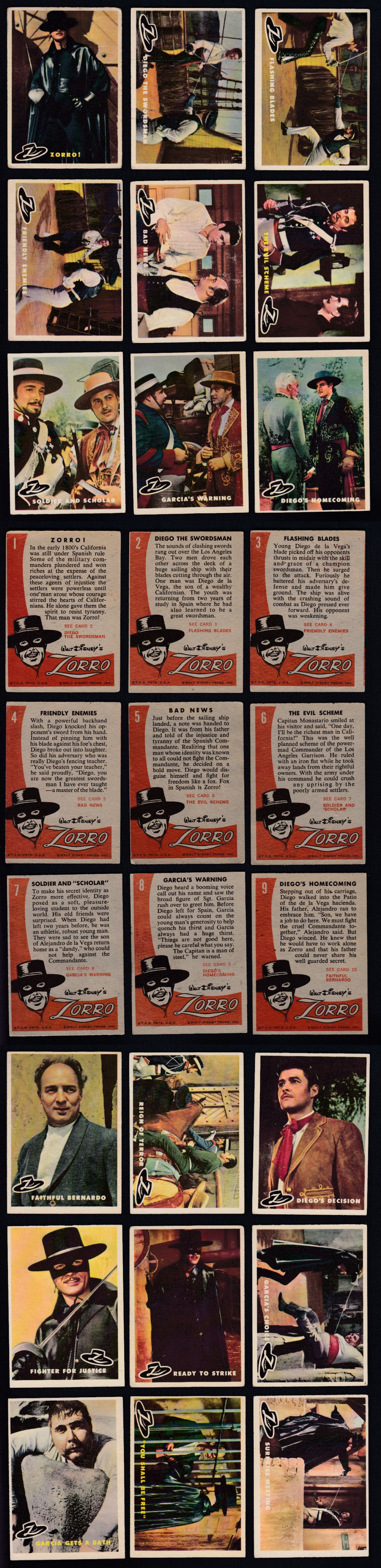 1958 TOPPS ZORRO CARD FULL SET 88/88 photo 1958 TOPPS ZORRO CARD FULL SET 88/88 photo
