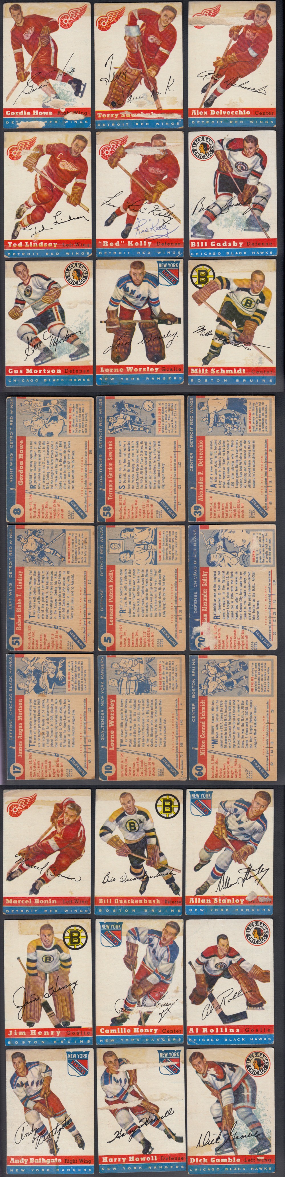 1954-55 TOPPS HOCKEY CARD NEAR SET 56/60 photo 1954-55 TOPPS HOCKEY CARD NEAR SET 56/60 photo