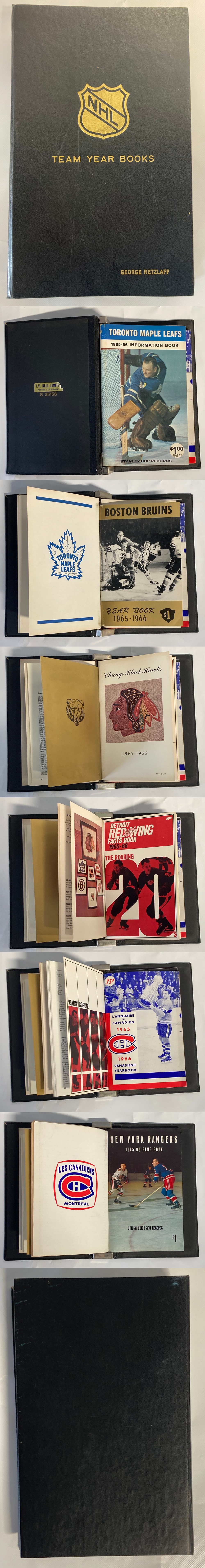 1965-66 PERSONAL G. RETZLAFF NHL TEAM YEAR BOOKS FULL SET 6/6 & BINDER photo 1965-66 PERSONAL G. RETZLAFF NHL TEAM YEAR BOOKS FULL SET 6/6 & BINDER photo