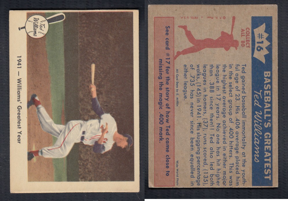 1959 FLEER TED WILLIAMS BASEBALL CARD #16 photo 1959 FLEER TED WILLIAMS BASEBALL CARD #16 photo