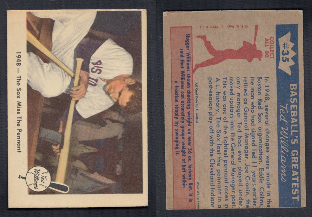 1959 FLEER TED WILLIAMS BASEBALL CARD #35 photo 1959 FLEER TED WILLIAMS BASEBALL CARD #35 photo