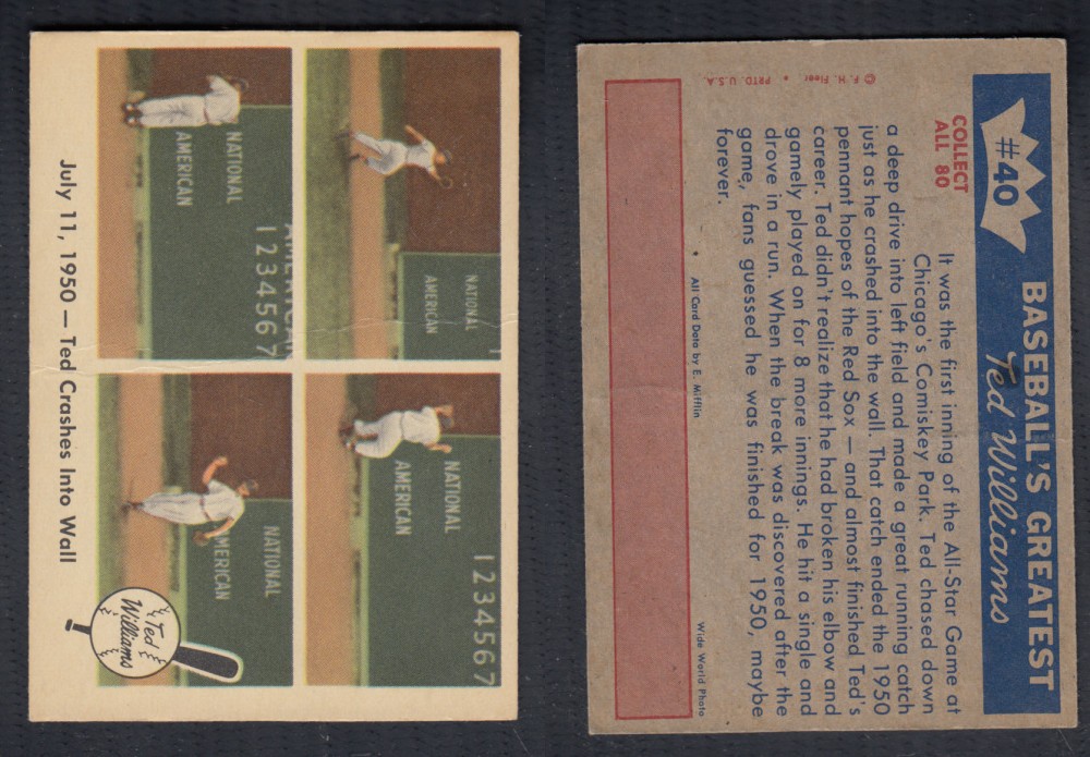 1959 FLEER TED WILLIAMS BASEBALL CARD #40 photo 1959 FLEER TED WILLIAMS BASEBALL CARD #40 photo