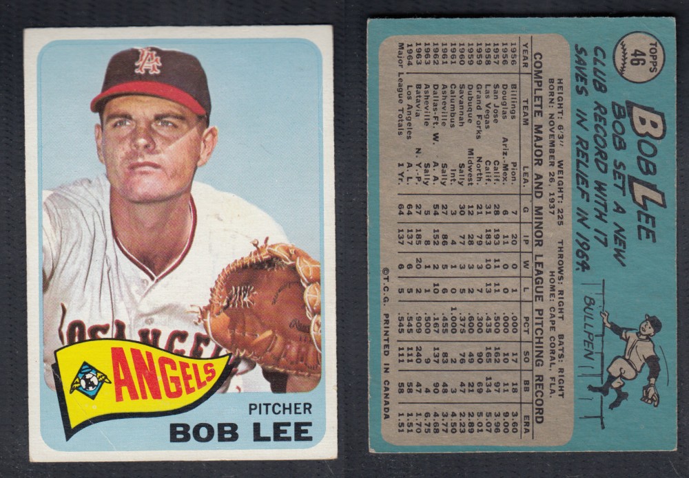 1965 O-PEE-CHEE BASEBALL CARD #46 B. LEE photo