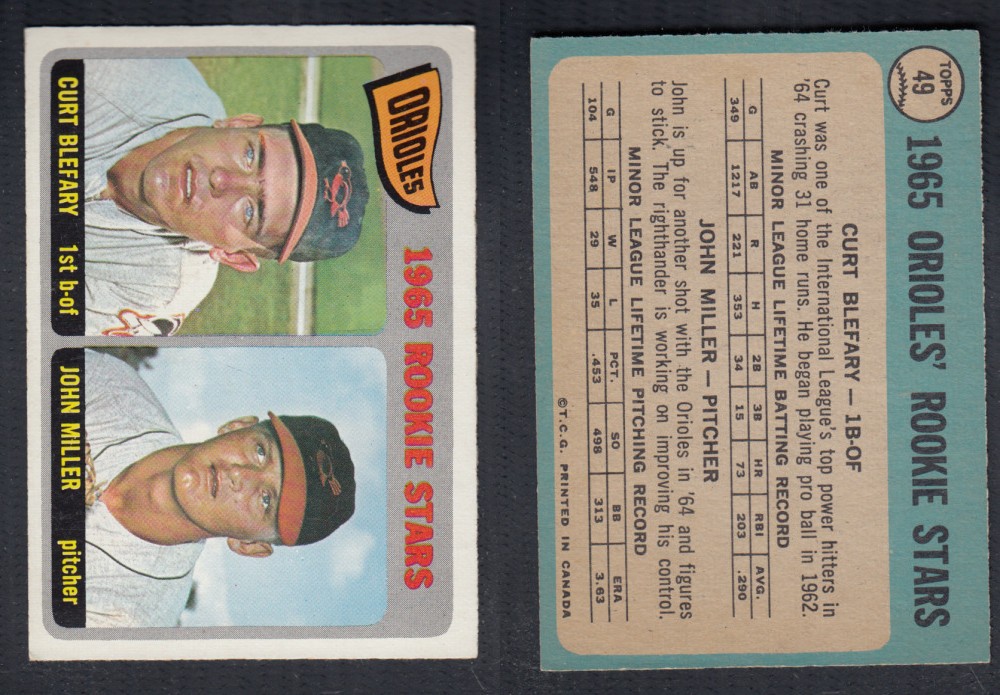 1965 O-PEE-CHEE BASEBALL CARD #49 ORIOLES ROOKIE STARS photo 1965 O-PEE-CHEE BASEBALL CARD #49 ORIOLES ROOKIE STARS photo