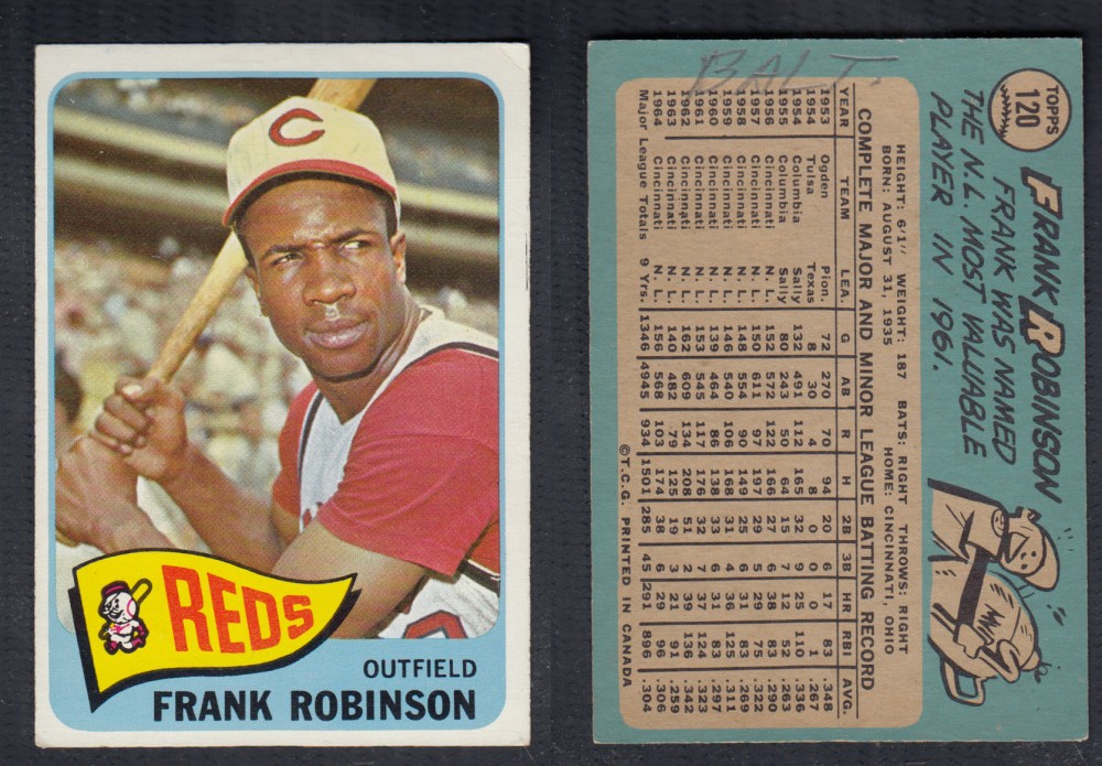1965 O-PEE-CHEE BASEBALL CARD #120 H. ROBINSON photo 1965 O-PEE-CHEE BASEBALL CARD #120 H. ROBINSON photo