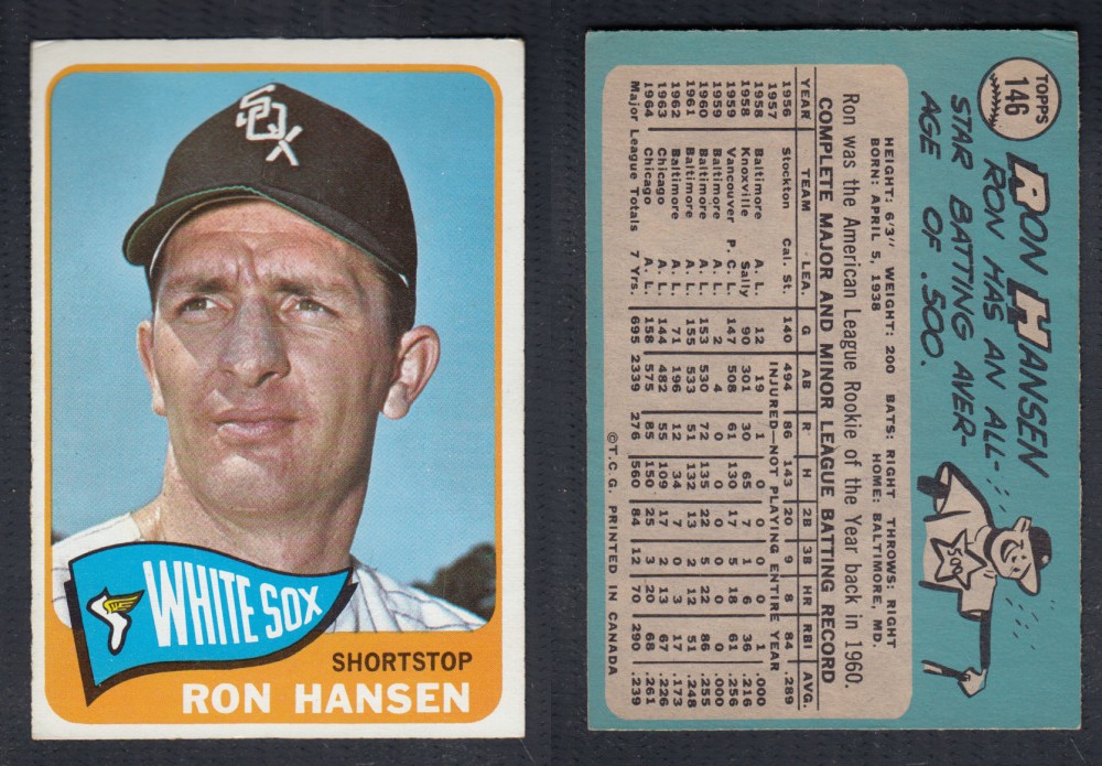 1965 O-PEE-CHEE BASEBALL CARD #146 R. HANSEN photo 1965 O-PEE-CHEE BASEBALL CARD #146 R. HANSEN photo