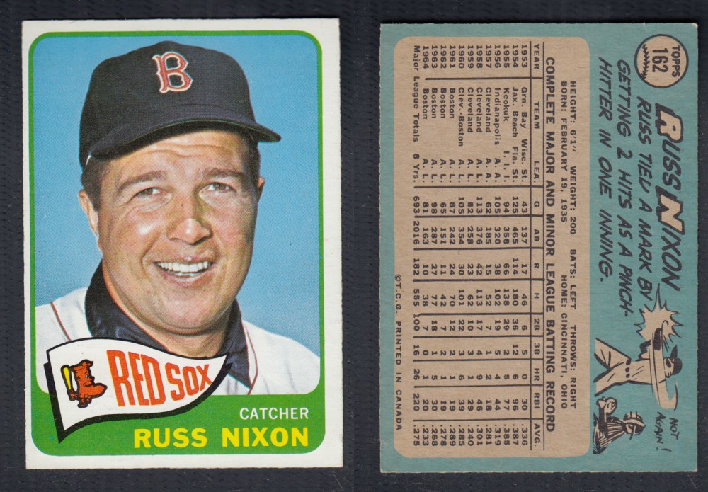 1965 O-PEE-CHEE BASEBALL CARD #162 R. NIXON photo