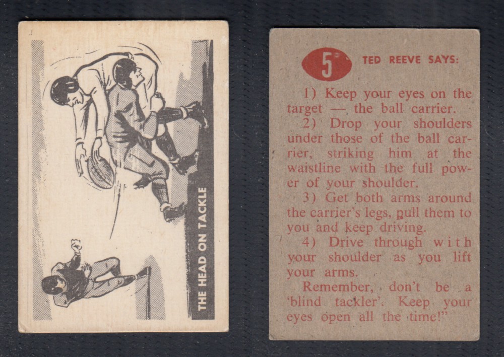 1952 CFL PARKHURST FOOTBALL CARD #5 THE HEAD ON TACKLE photo 1952 CFL PARKHURST FOOTBALL CARD #5 THE HEAD ON TACKLE photo