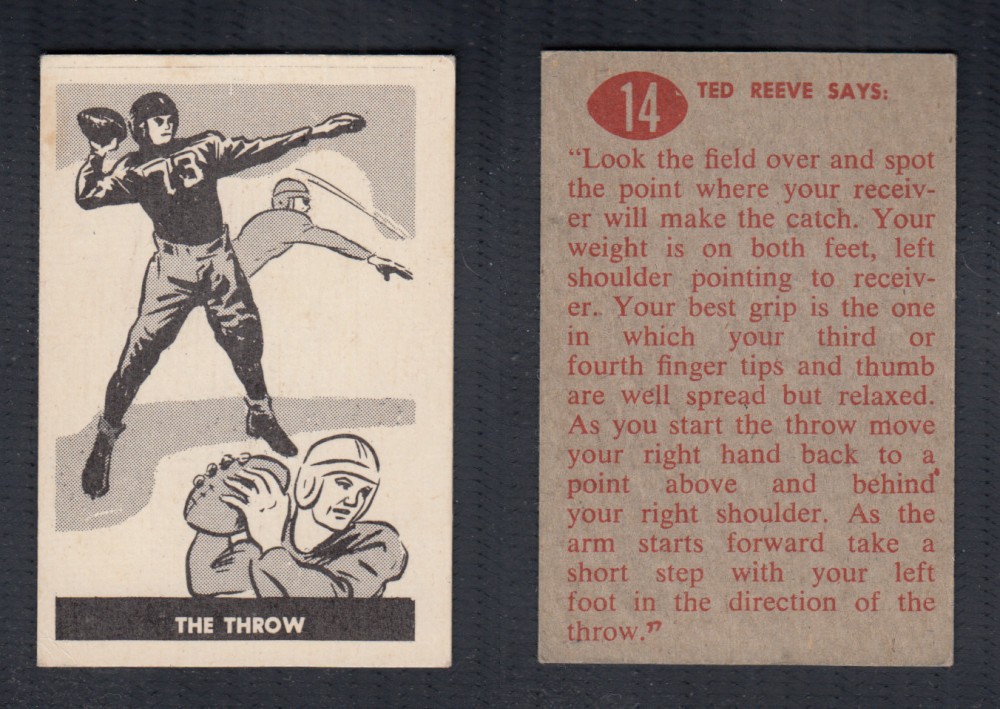 1952 CFL PARKHURST FOOTBALL CARD #14 THE THROW photo 1952 CFL PARKHURST FOOTBALL CARD #14 THE THROW photo