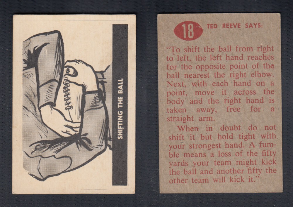 1952 CFL PARKHURST FOOTBALL CARD #18 SHIFTING THE BALL photo 1952 CFL PARKHURST FOOTBALL CARD #18 SHIFTING THE BALL photo