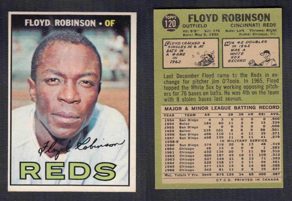1967 O-PEE-CHEE BASEBALL CARD #120 F. ROBINSON photo