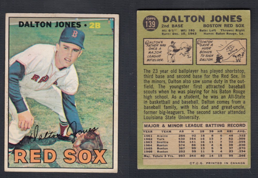 1967 O-PEE-CHEE BASEBALL CARD #139 D. JONES photo 1967 O-PEE-CHEE BASEBALL CARD #139 D. JONES photo