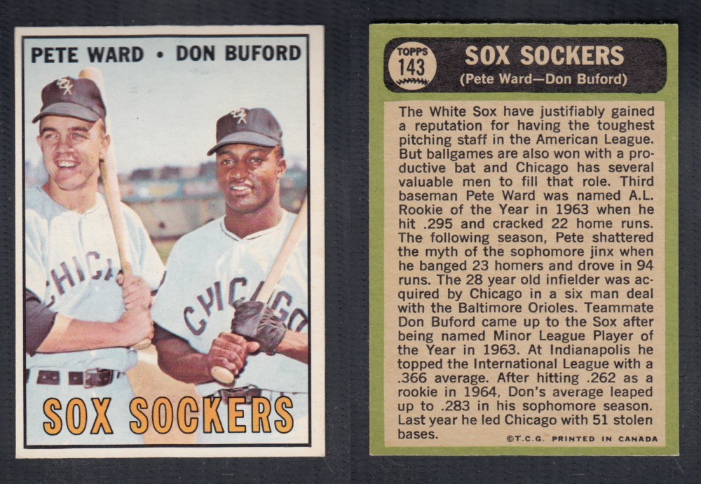 1967 O-PEE-CHEE BASEBALL CARD #143 SOX SOCKERS photo