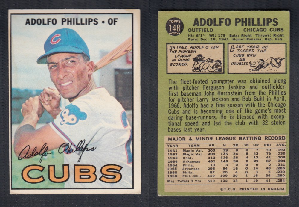 1967 O-PEE-CHEE BASEBALL CARD #148 A. PHILLIPS photo 1967 O-PEE-CHEE BASEBALL CARD #148 A. PHILLIPS photo