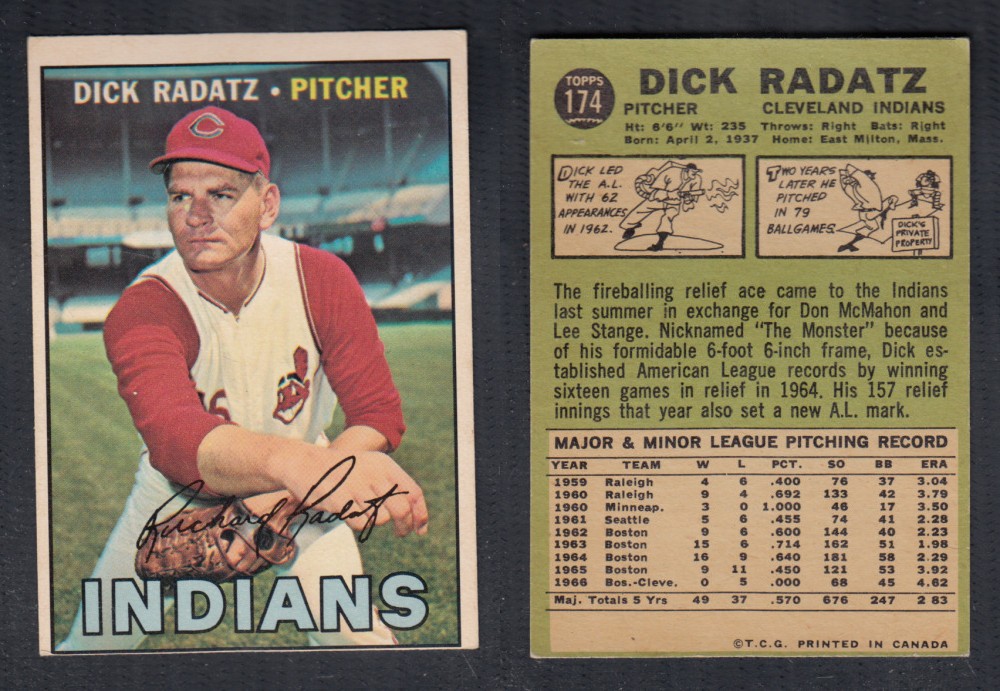 1967 O-PEE-CHEE BASEBALL CARD #174 D. RADATZ photo