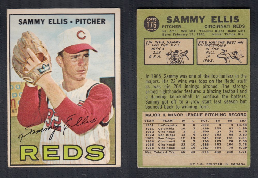 1967 O-PEE-CHEE BASEBALL CARD #176 S. ELLIS photo 1967 O-PEE-CHEE BASEBALL CARD #176 S. ELLIS photo