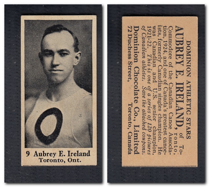 1925 V31 DOMINION CHOCOLATE #9 A. E. IRELAND CANOE CARD photo 1925 V31 DOMINION CHOCOLATE #9 A. E. IRELAND CANOE CARD photo