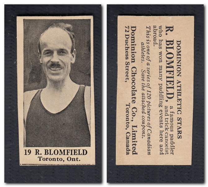 1925 V31 DOMINION CHOCOLATE #19 R. BLOMFIELD CANOE CARD photo 1925 V31 DOMINION CHOCOLATE #19 R. BLOMFIELD CANOE CARD photo