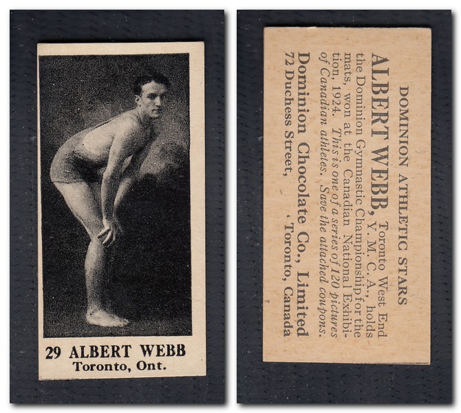 1925 V31 DOMINION CHOCOLATE #29 A. WEBB GYMNASTIC CARD photo 1925 V31 DOMINION CHOCOLATE #29 A. WEBB GYMNASTIC CARD photo