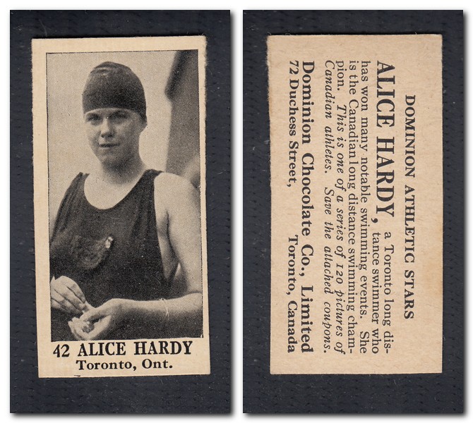 1925 V31 DOMINION CHOCOLATE #42 A. HARDY SWIMMING CARD photo 1925 V31 DOMINION CHOCOLATE #42 A. HARDY SWIMMING CARD photo