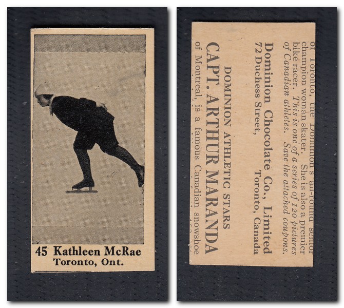 1925 V31 DOMINION CHOCOLATE #45 K. MCRAE SKATING CARD photo 1925 V31 DOMINION CHOCOLATE #45 K. MCRAE SKATING CARD photo